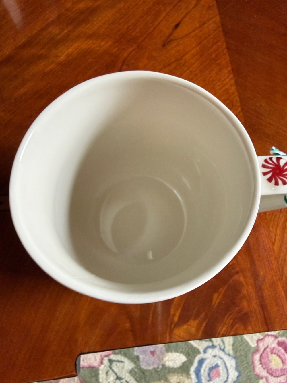 Monogram R Holiday Ceramic Mug - Picture 6 of 7